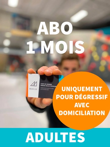 Abonnement dégressif adulte avec domiciliation