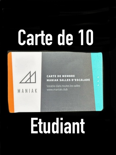 Carte de 10 étudiant
